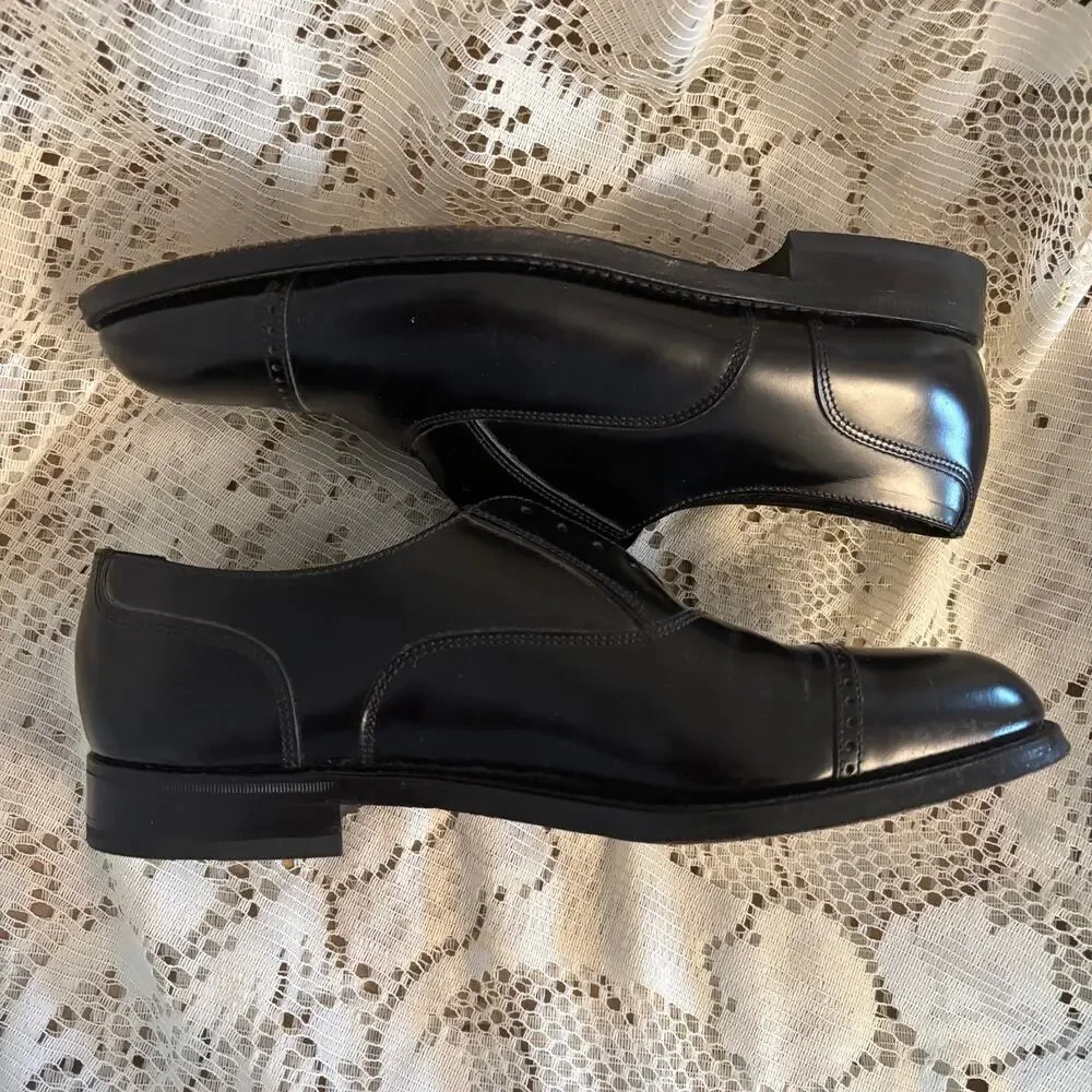 Florsheim Men's US 9 D Black Leather Cap Toe Oxfords Shoes